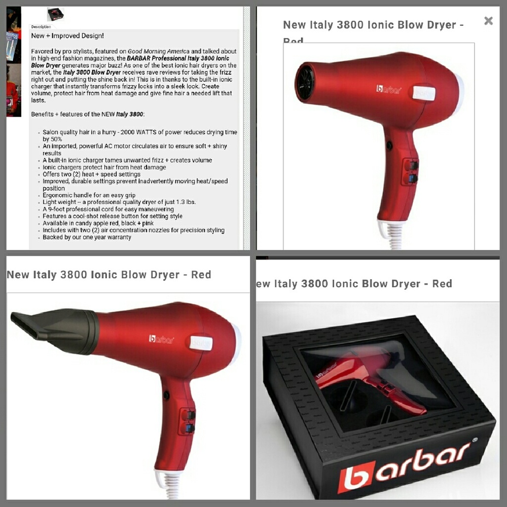 Firm$ 🆕️Barbar Italy Pro 3800 Ionic Dryer